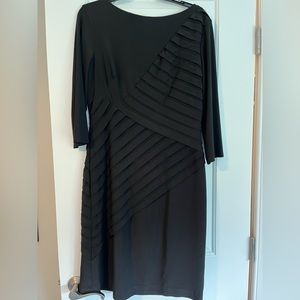 Adrianna Papell black 3/4 sleeve cocktail dress. Size 12.